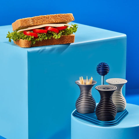 Salt, Pepper & Toothpick Set - Grooved