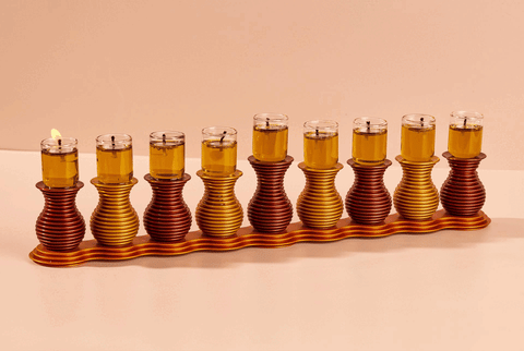 Modular Jugs Hanukkiah - Grooved