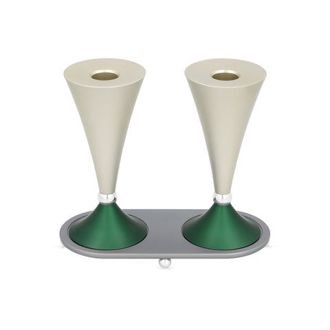 Round Shabbat Candlesticks - Sleek