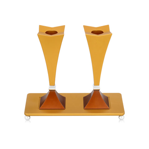 Square Shabbat Candlesticks - Sleek