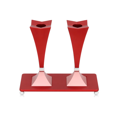 Square Shabbat Candlesticks - Sleek