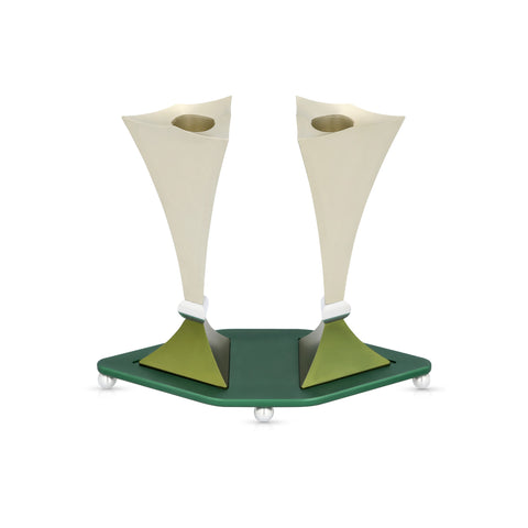 Triangular Shabbat Candlesticks - Sleek