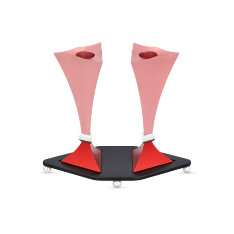 Triangular Shabbat Candlesticks - Sleek