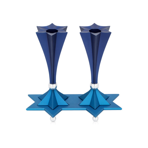 Magen David Shabbat Candlesticks - Sleek